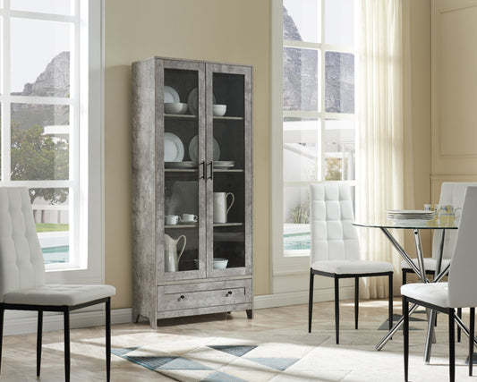 Home Source Display Storage Cabinet with Glass Doors