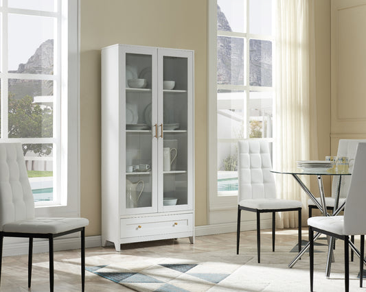 Home Source Display Storage Cabinet with Glass Doors