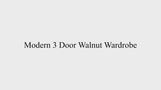 Randolf Walnut Wardrobe with 3 Cabinets and 3 Drawers