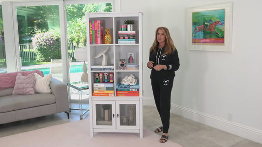 Jill Zarin Bar Cabinet Bookshelf with Glass Doors